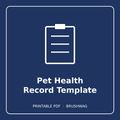 Pet Health Record Template cover